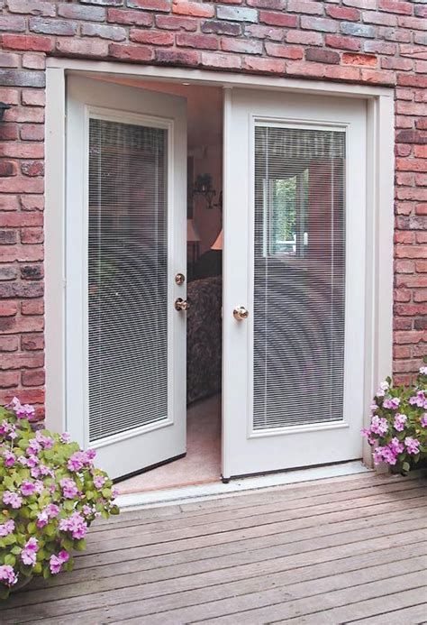 French doors with built in blinds - Explore various options for French doors and hinged patio doors from Andersen Windows. Some models offer blinds-between-the-glass option for privacy and light control.